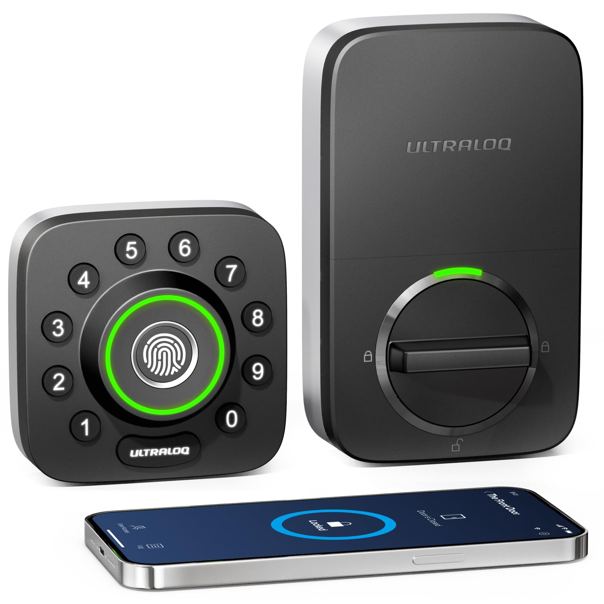 Ultraloq U-Bolt Pro Smart Lock - Keyless Entry Bluetooth Fingerprint Door Lock with Anti-Peep Keypad & Auto Unlock | IP65 Waterproof Smart Deadbolt for Front Door Security | Perfect for Homes, Apartments & Vacation Rentals