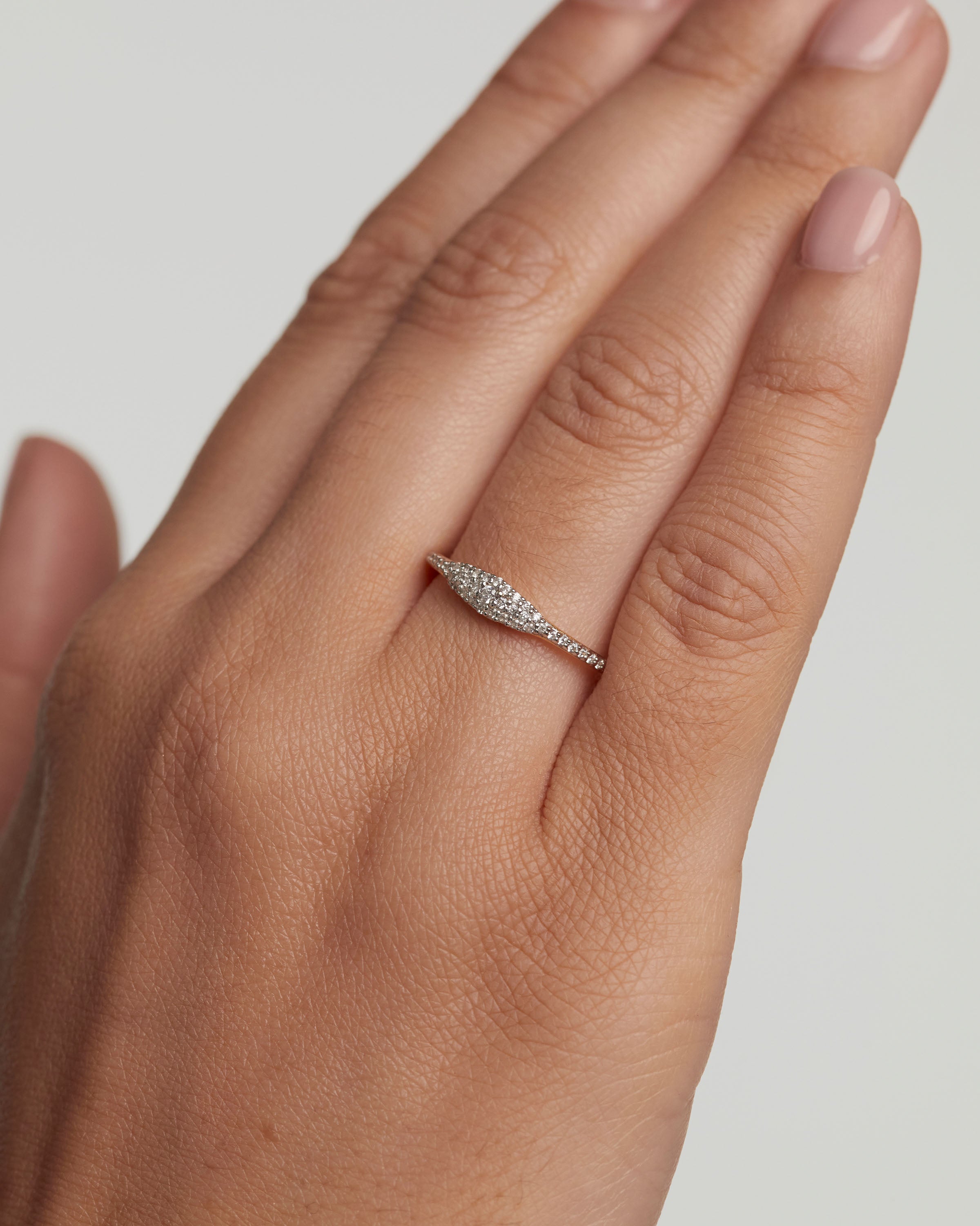 Elegant Estella Diamond & Gold Stamp Ring for Women - Perfect for Weddings, Anniversaries & Special Occasions