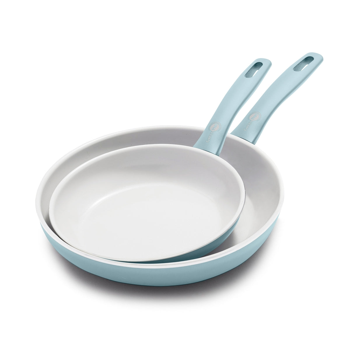 Dover Ceramic Nonstick 8 and 10 Inch Fry Pan Set - Blue Haze | Eco-Friendly Cookware for Healthy Cooking | Perfect for Sautéing, Frying & Everyday Meals