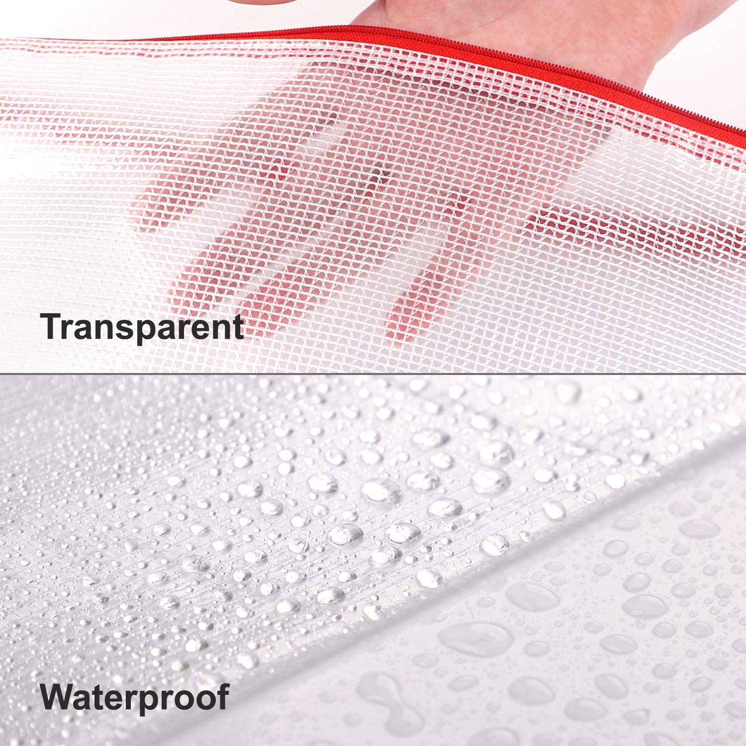 JARLINK 20 Pack Zipper Mesh Pouch & 20 Pack A4 Waterproof File Bags Set - Organize Office Supplies, Cosmetics, Travel Accessories - Perfect for Home, Office, School & Travel Storage Solutions