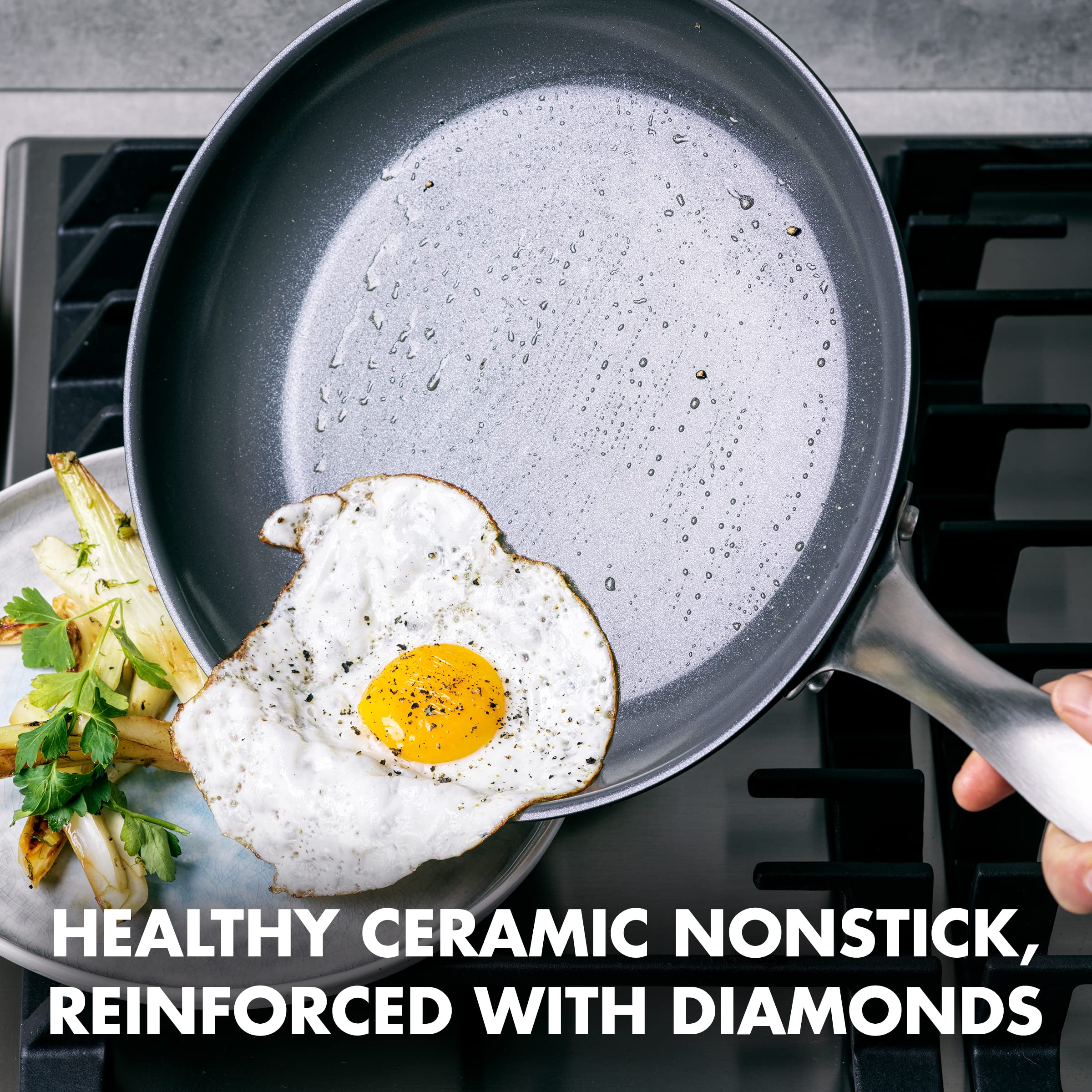 GreenPan Canterbury 10-Piece Nonstick Cookware Set - PFAS-Free Ceramic Coating, Hard Anodized, Oven & Dishwasher Safe, Black - Perfect for Healthy Cooking, Frying, Baking & Everyday Meal Prep