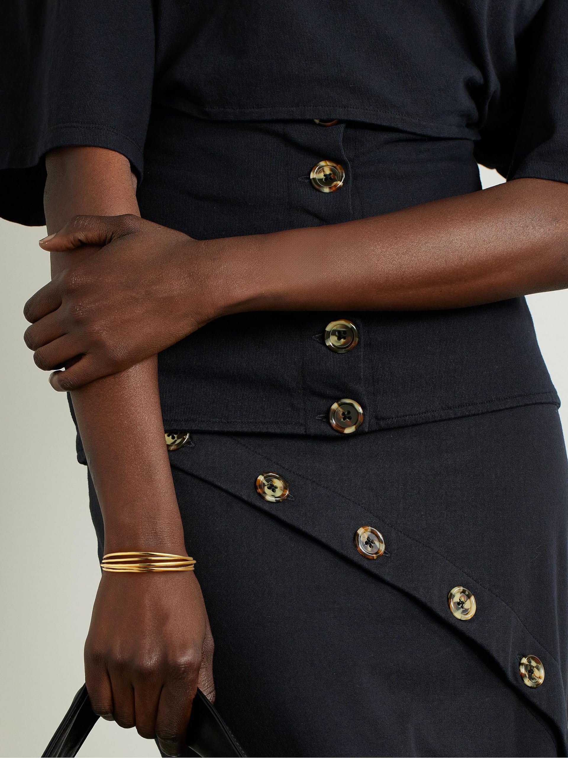 11 Elegant Gold Cuff Bracelets for Women - Adjustable Chunky Open Bangle Set - Wide Statement Bracelet for Parties, Weddings & Everyday Wear