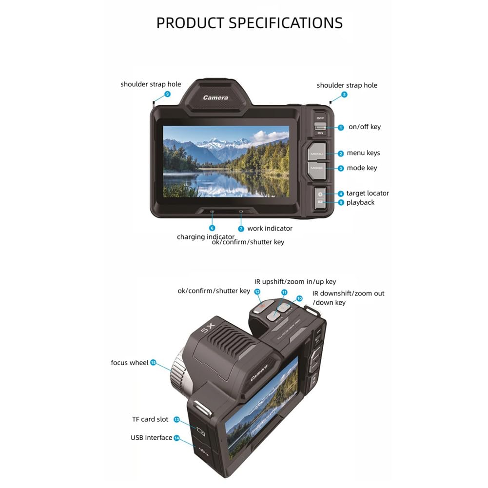 Osmond 4K WiFi SLR Camera with Night Vision & Full Color Infrared - 10X Digital Zoom, 5G 800M Support - Perfect for Outdoor Hunting, Wildlife Photography, and Night Surveillance