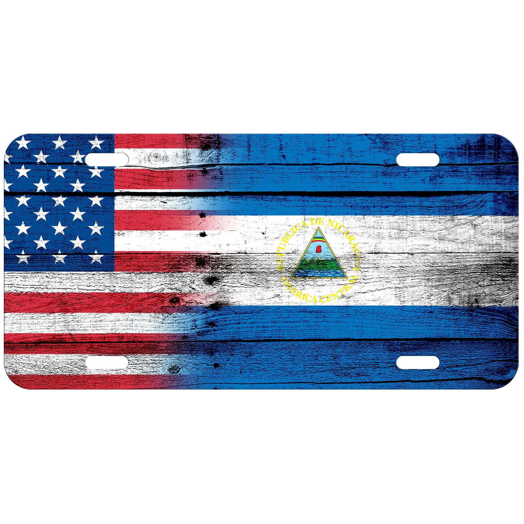Nicaraguan Flag Aluminum License Plate - Custom USA Made Car Accessory for Patriotic Display & Decoration - Perfect for Cars, Trucks, and Motorcycles