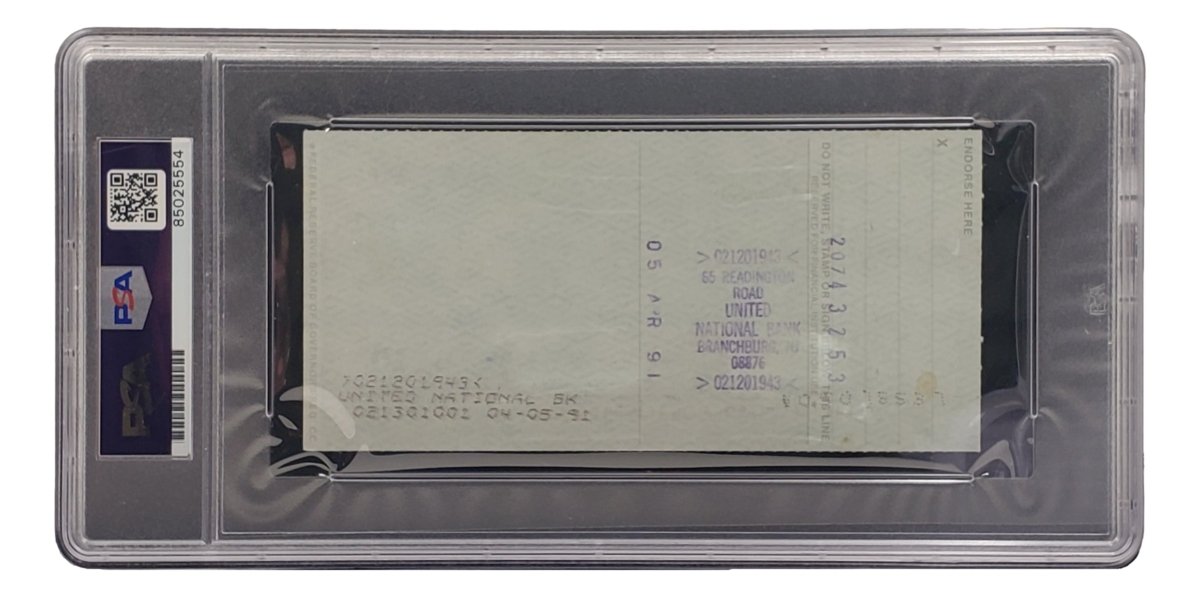 Bobby Thomson New York Giants Autographed Bank Check with PSA/DNA Certification #85025554 - Perfect for Sports Memorabilia Collectors and Baseball Fans
