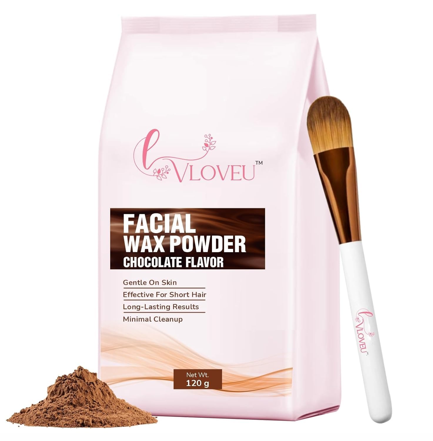 Chocolate Wax Powder for Hair Removal - Painless Herbal Facial Wax for Women | Smooth & Gentle Hair Removal | Perfect for Home Spa & Beauty Routine