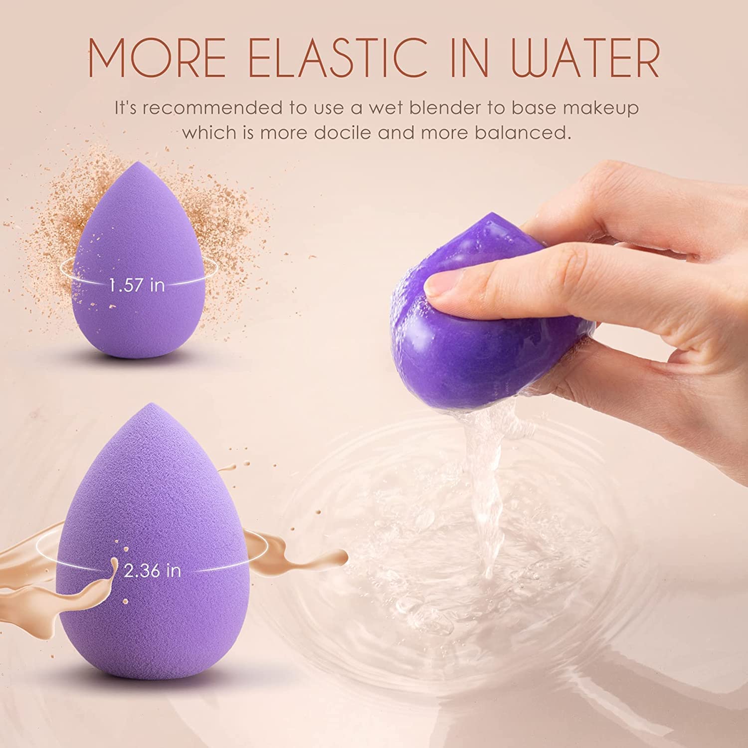 5Pcs Small Beauty Blender Sponge Set - Soft Makeup Sponge for Foundation, Cream & Powder Blending - Includes 1 Makeup Remover Pad - Perfect for Daily Makeup Application & Travel Beauty Essentials