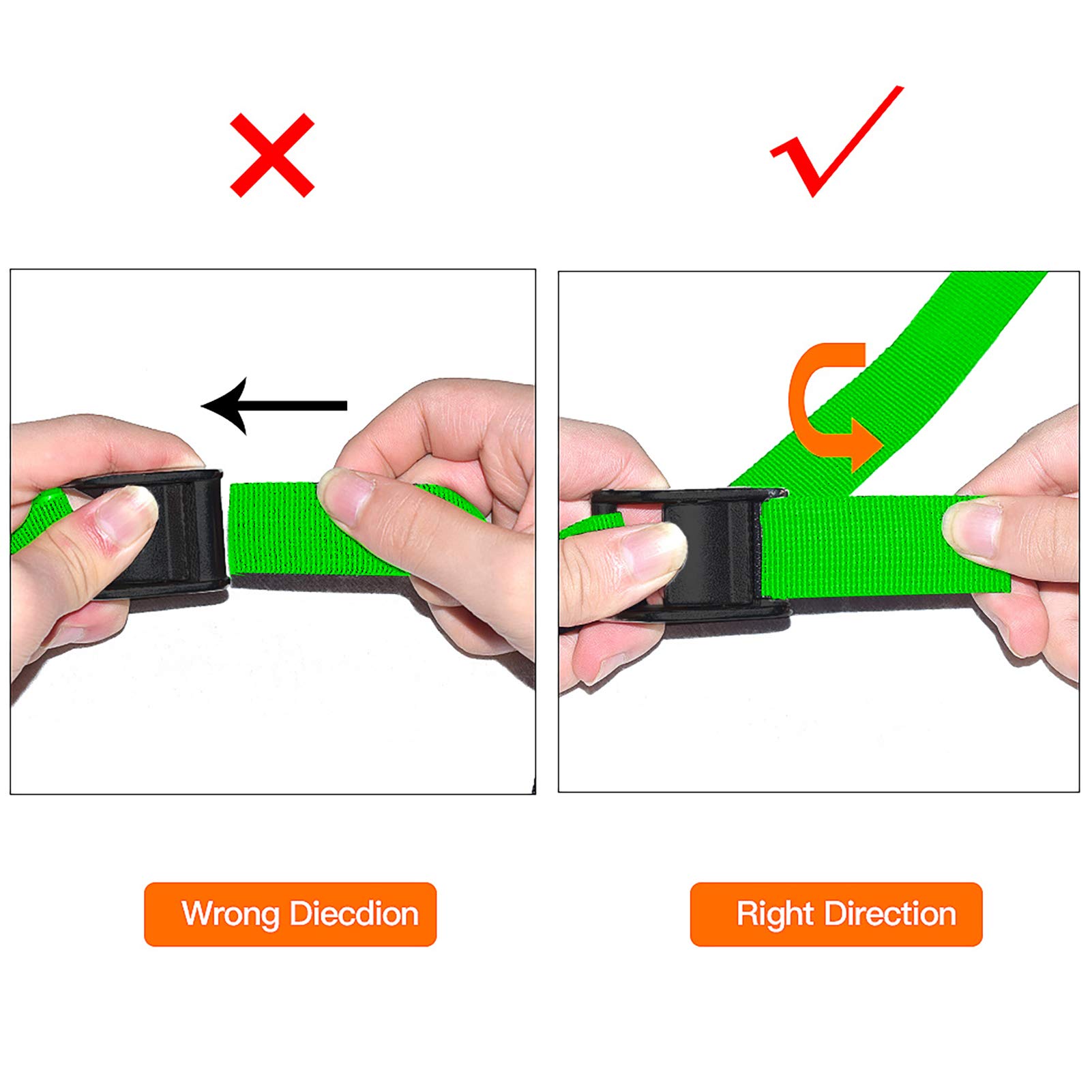 Heavy Duty Ratchet Tie Down Straps 2 Pack - 16FT Adjustable Lashing Straps with Cam Buckle for Cargo, Truck, Motorcycle, Boat & Luggage Securing - Durable Green Transport Straps for Road Trips & Moving