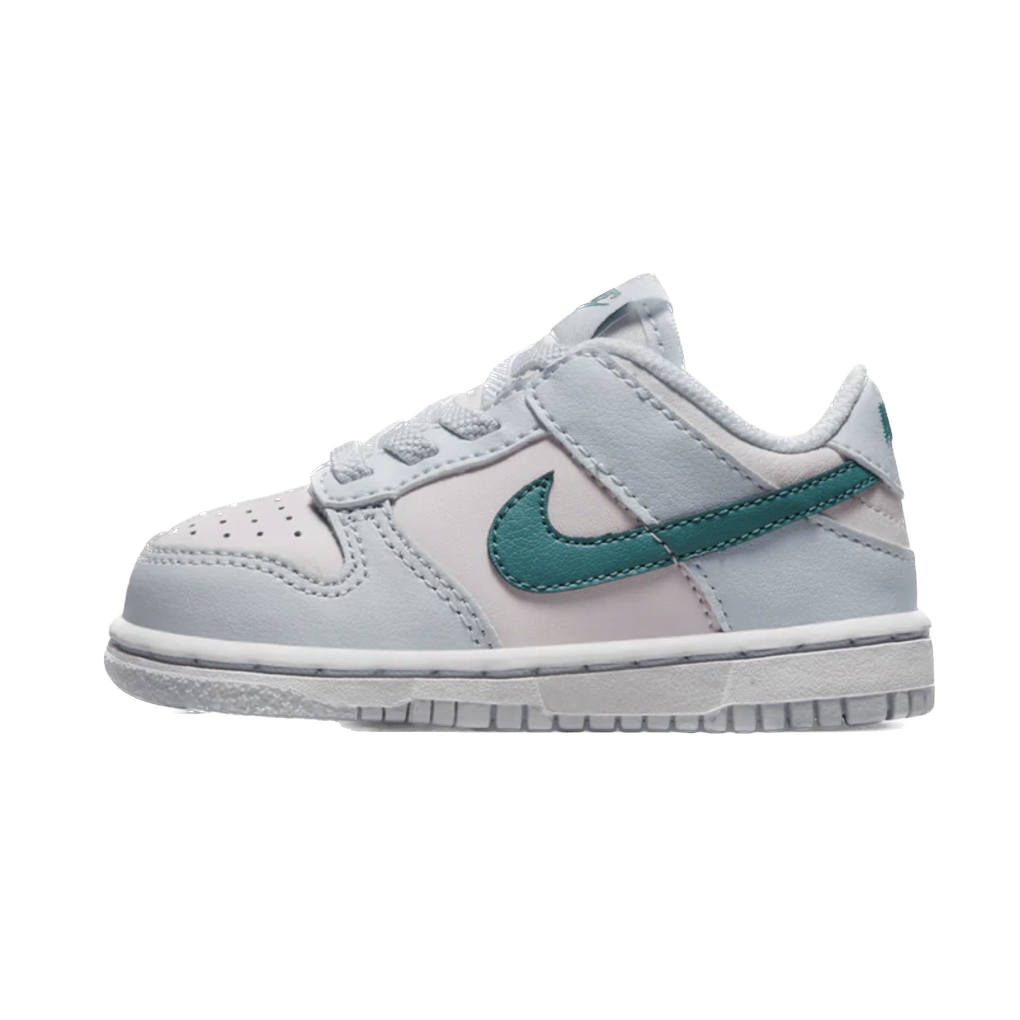 Nike Dunk Low SE (TD) Sneakers for Kids - Mineral Teal, Football Grey & Pearl Pink - Comfortable & Stylish for School, Sports & Everyday Wear