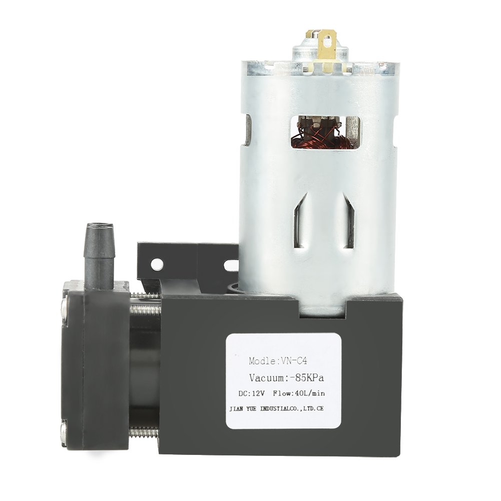 12V DC Mini Oil-Free Vacuum Pump - 85kPa 40L/min Compact Air Pump for Lab Equipment, Medical Devices & DIY Projects | Portable Vacuum Solution for Science Experiments, Electronics Repair & Small Appliances