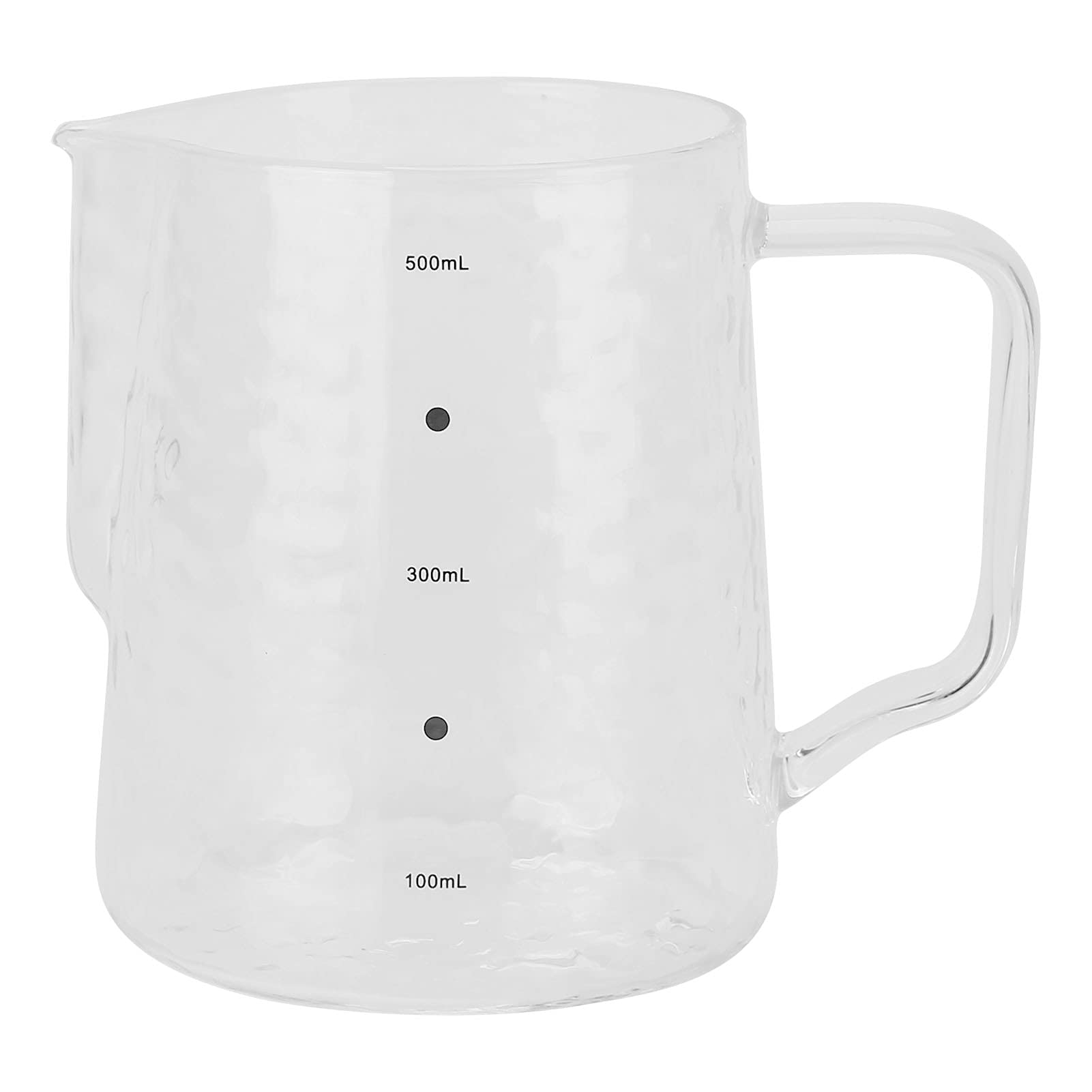 500ml Thick Glass Measuring Cup for Coffee & Milk - Durable Kitchen & Barista Tool for Frothing, Measuring & Pouring - Perfect for Home, Coffee Shops & Baking