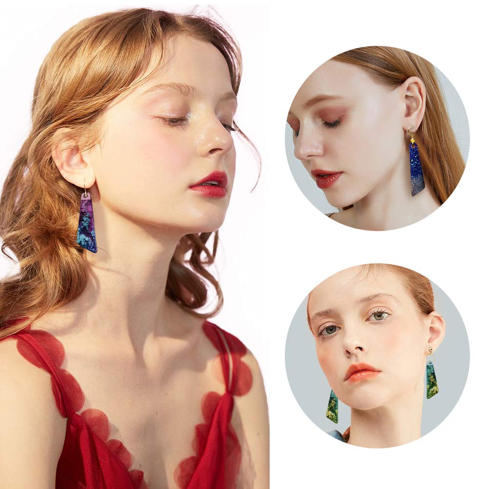 2Pcs Silicone Earring Molds for Jewelry Making - DIY Resin Earrings Craft Kit - Fashionable Shiny Glossy Epoxy Resin Casting Molds (Size S/M) - Perfect for Handmade Jewelry, Gifts & Craft Projects