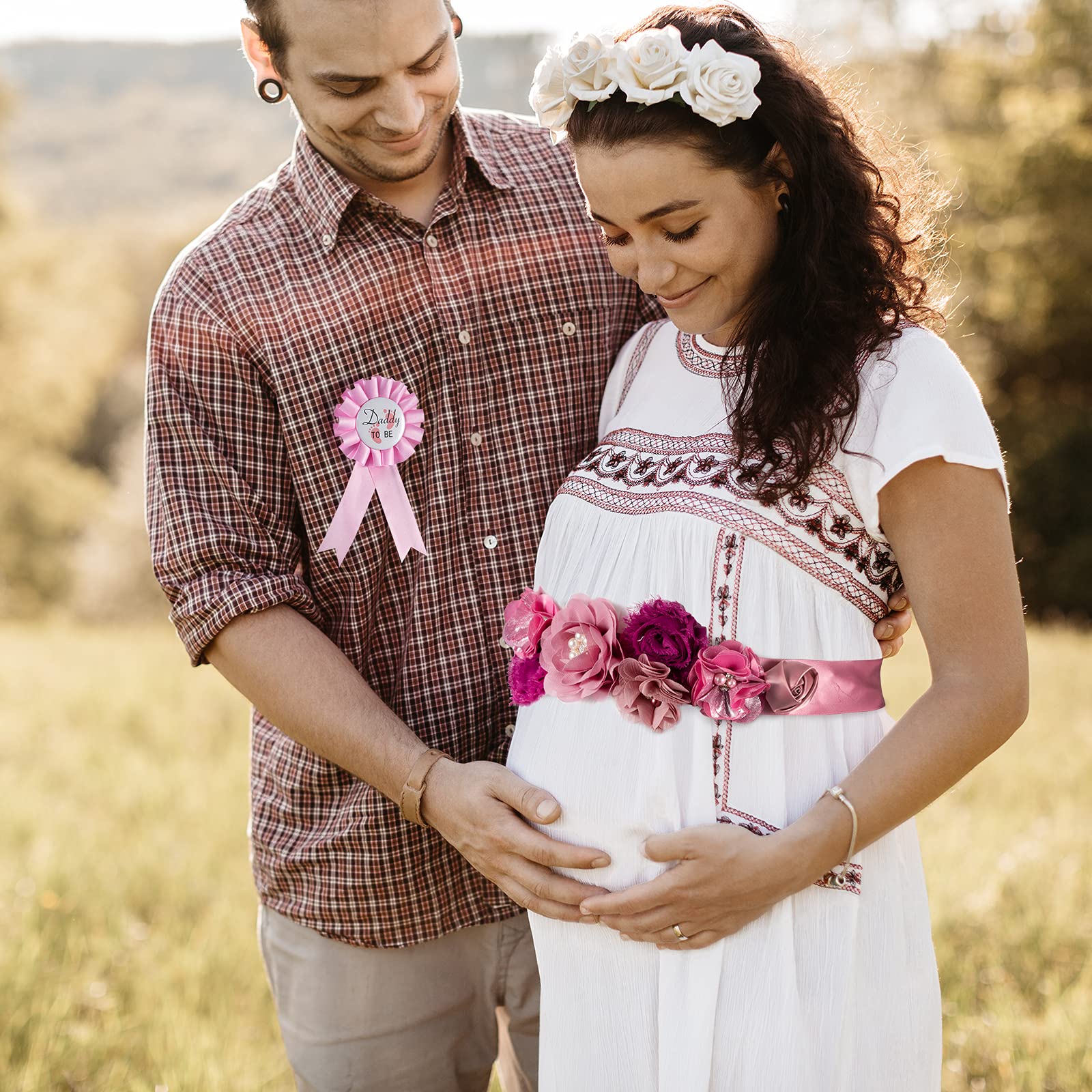 Mom to Be Sash & Corsage Pin Set - Baby Shower Decorations, Maternity Dress Flower Belt, Pregnancy Photo Props - Perfect for Gender Reveal Parties & Mommy-to-Be Gifts