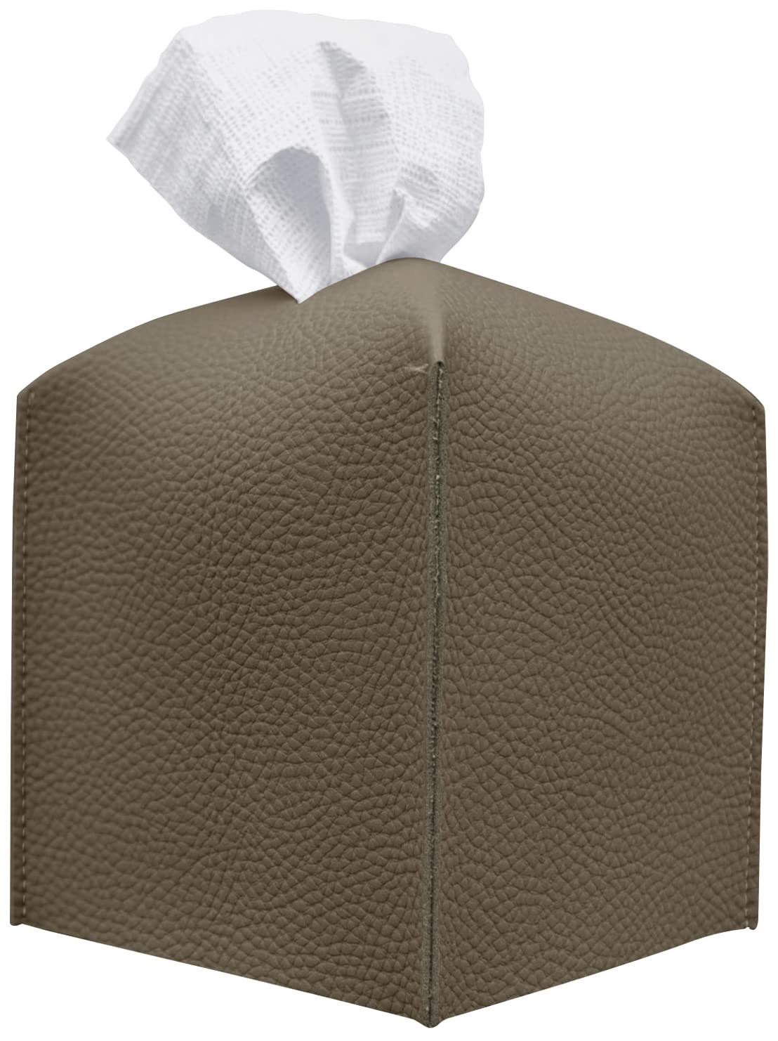 Premium PU Leather Tissue Box Cover - Modern Square Decorative Holder for Bathroom, Office Desk, Nightstand & Car (5