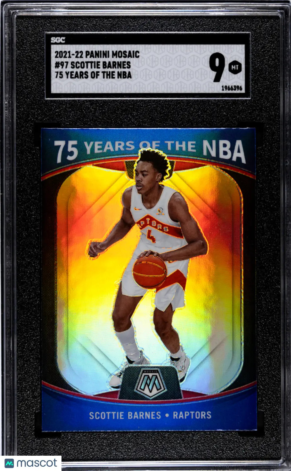2021-22 Panini Mosaic Scottie Barnes NBA 75th Anniversary SGC 9 Graded Basketball Card #97 - Perfect for Collectors, Investors & NBA Fans