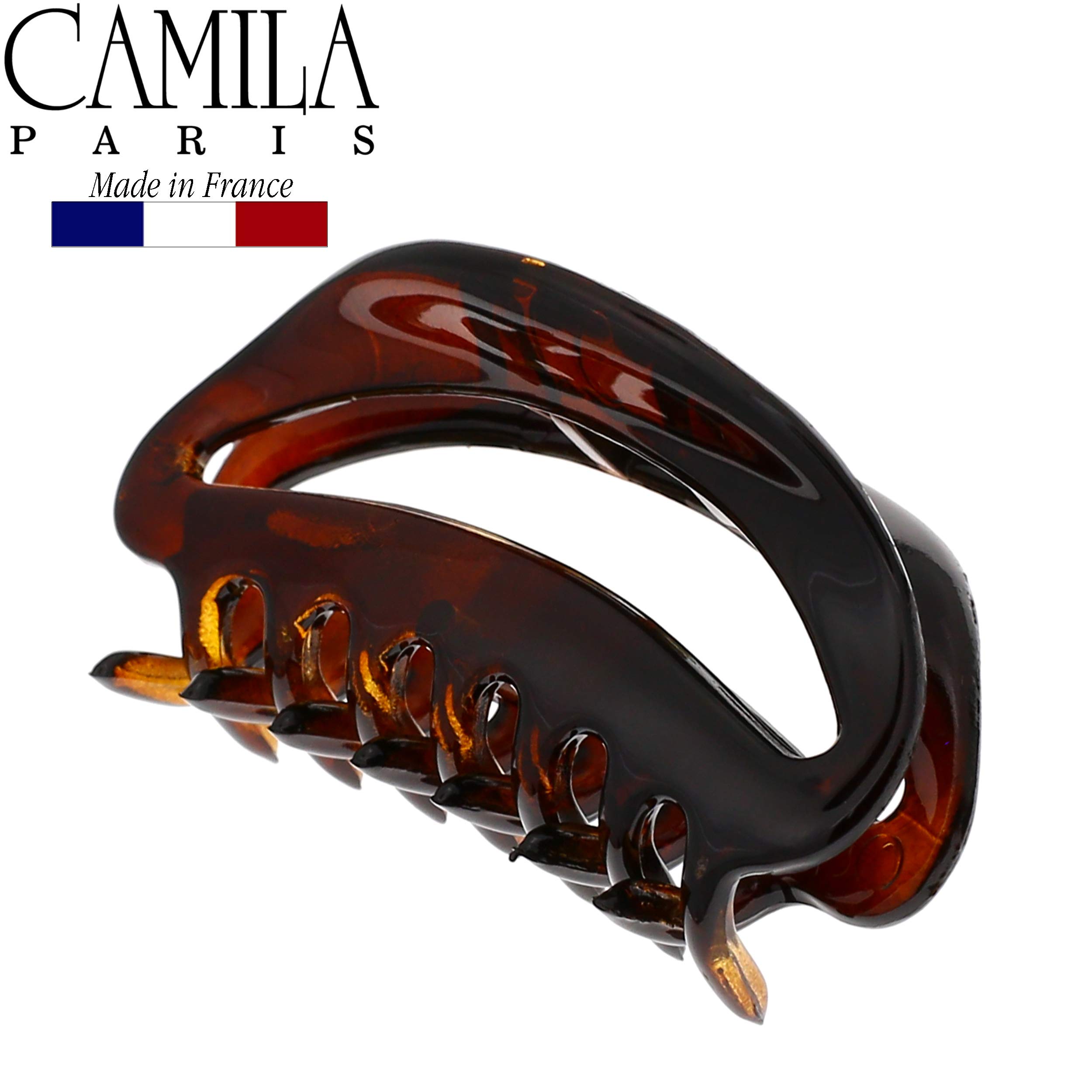 Camila Paris NV23 French Hair Claw Clip for Women - Tortoise Shell Hair Accessory, Strong Hold No Slip Grip | Fashionable & Durable Hair Styling Clamp for Women & Girls | Made in France | Perfect for Updos, Ponytails & Everyday Hairstyles