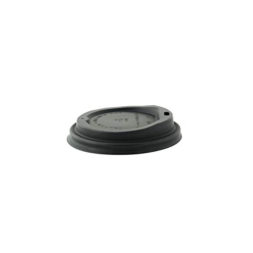 Eco-Friendly Compostable Black Coffee Lids for 10 oz, 12 oz, 16 oz, 20 oz Paper Cups - 3.54 Inch Diameter - 1000 Pack - Perfect for Coffee Shops, Takeout, and Office Use