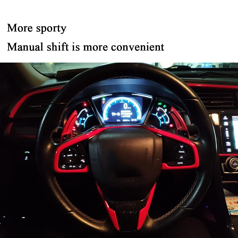 Rifoda Aluminum Alloy Steering Wheel Shifter Paddles Extension Compatible with Honda Civic 2016-2021, Accord 2013-2020, CR-V - 2PCS Black Interior Upgrade Accessories for Enhanced Driving Experience & Sporty Look