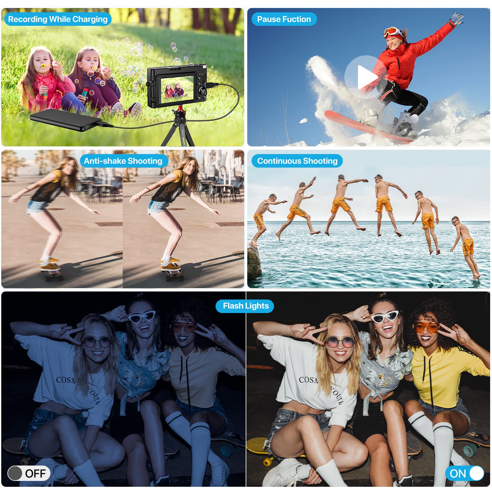 4K Digital Camera with 48MP Autofocus - Vlogging Camera for YouTube with 3