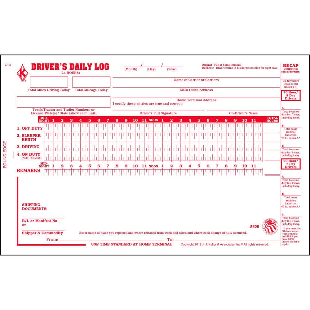 Driver Daily Log Book 50-Pack with Vehicle Inspection Report & Daily Recap - 31 Sets, 2-Ply Carbon Copy, 8.5