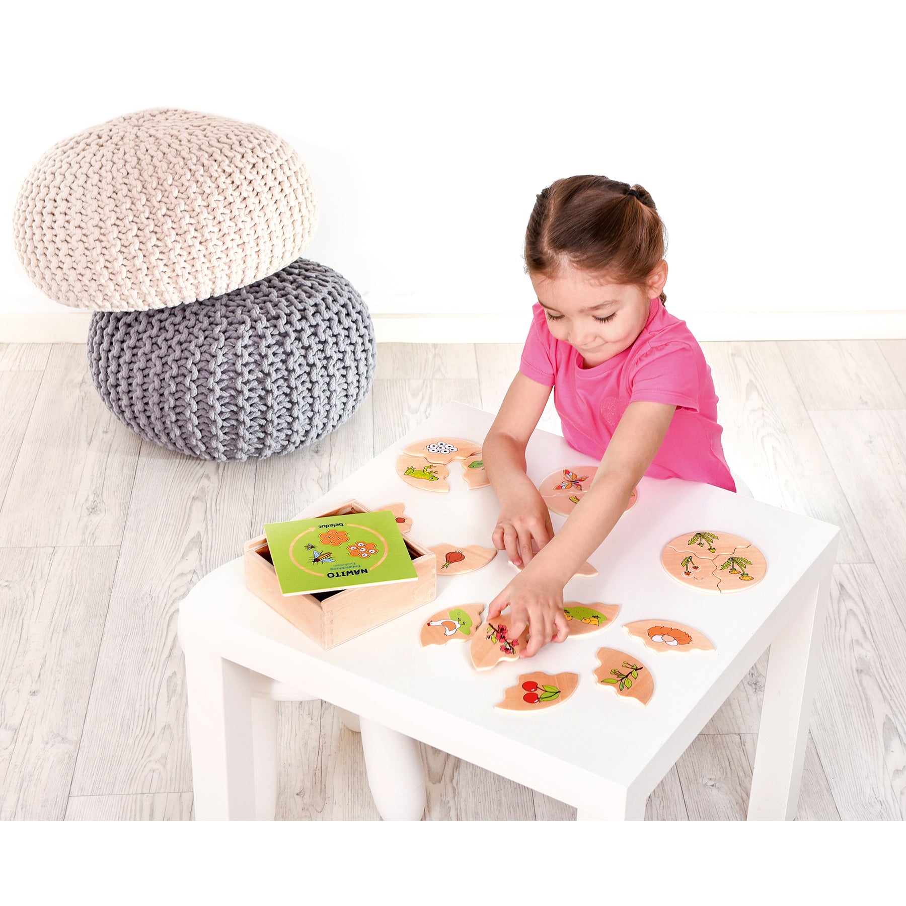 Beleduc Nawito 10 Pack Evolution Wooden Puzzles - 30 Piece Educational Toy for Kids | Perfect for Preschool Learning, Montessori Activities & Family Game Night