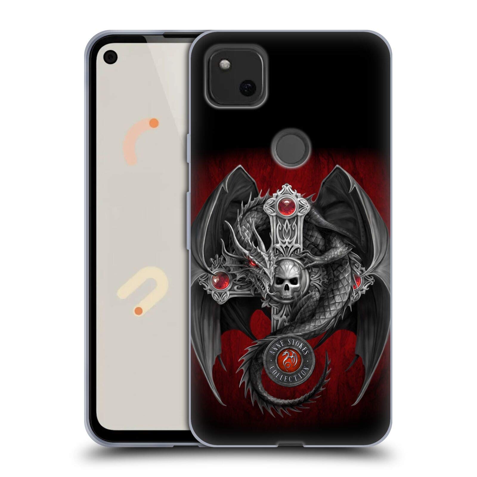 Anne Stokes Gothic Dragon Phone Case for Google Pixel 4a - Tribal Design for Fantasy Lovers
