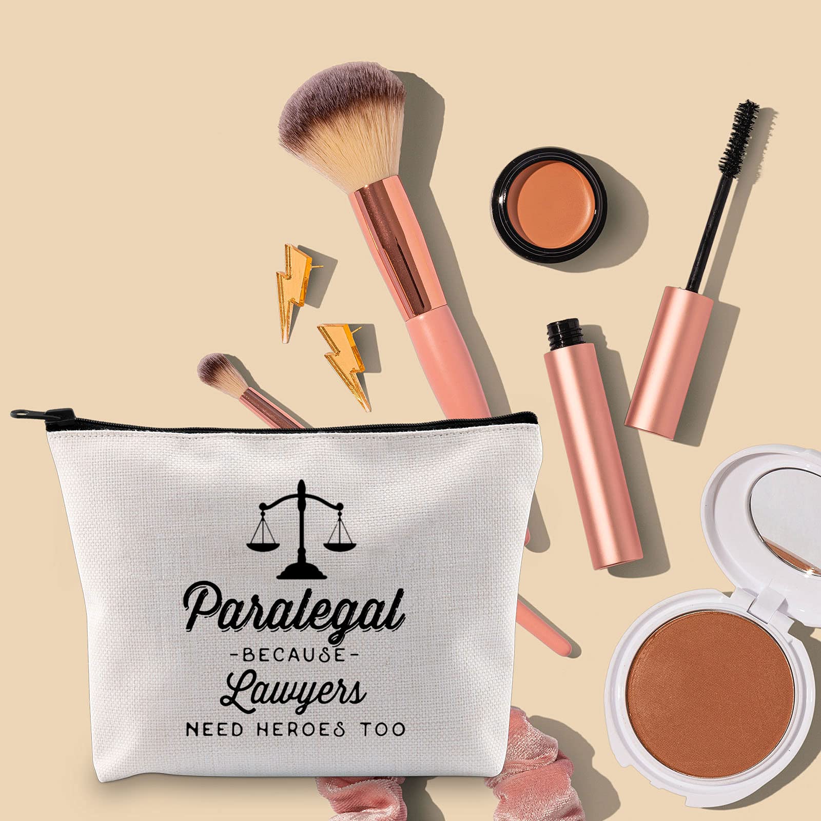 TOBGBE Paralegal Gifts - Premium Lawyer Appreciation Gift Set for Graduation, Thank You & Special Occasions - Stylish Cosmetic Bag with 'Paralegal Hero' Design - Perfect for Law Office, Court & Daily Professional Use