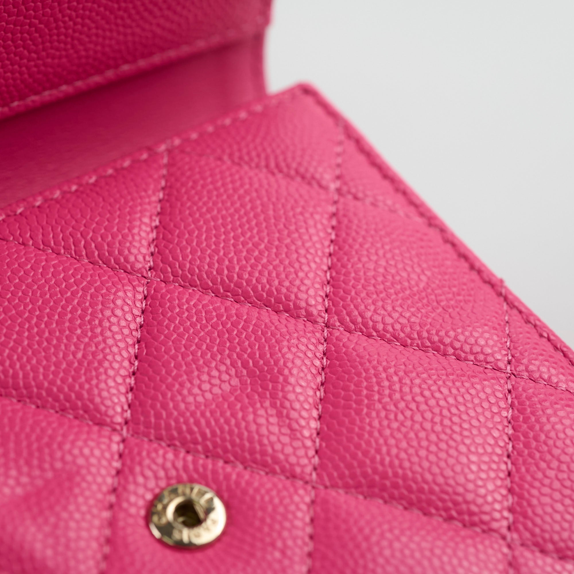 Chanel Quilted Caviar Leather Tri-Fold Wallet in Pink | Luxury Women's Wallet for Everyday Use & Special Occasions
