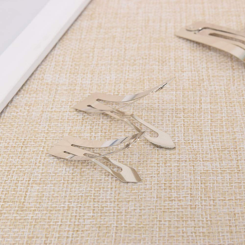 80 Pack Silver Metal Snap Hair Clips for Women & Girls - Strong Rectangle Hair Barrettes for Bangs & Styling - Perfect for School, Work, Parties & Everyday Use