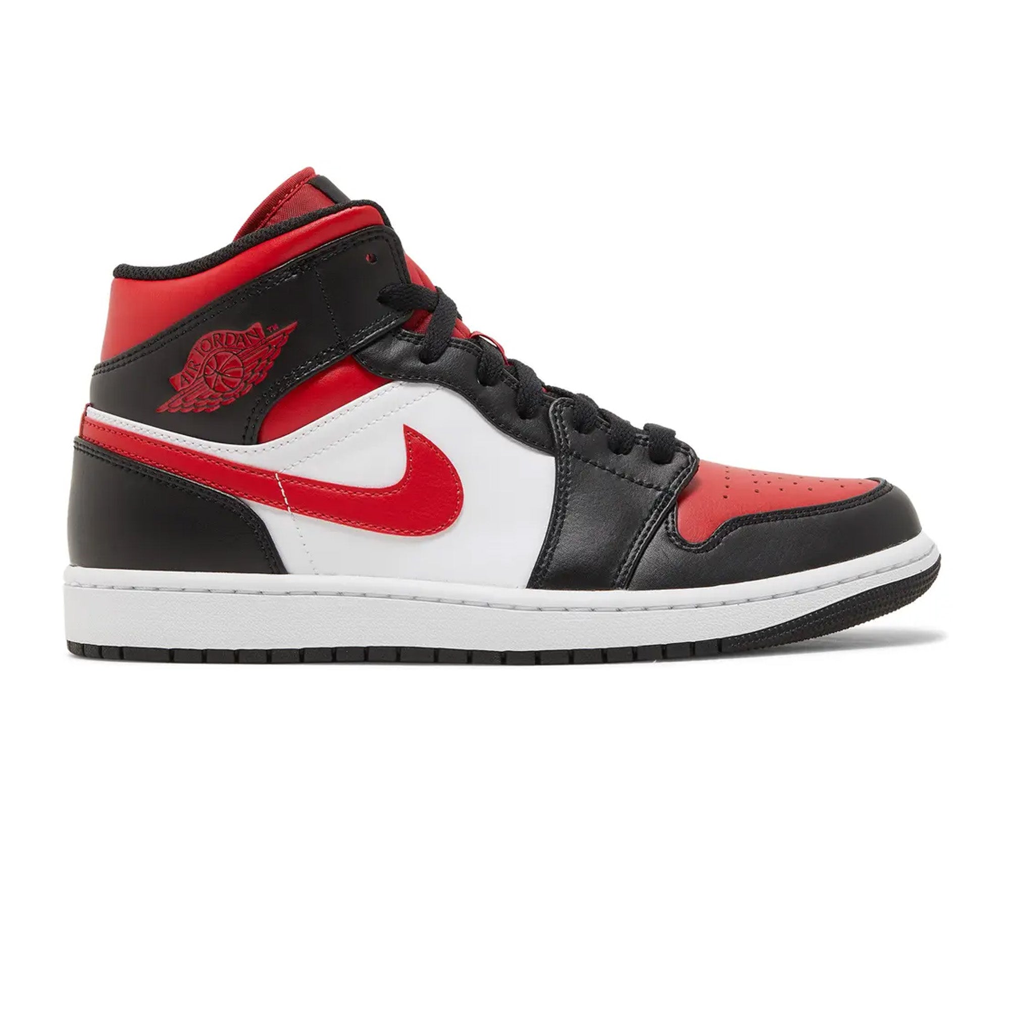 Air Jordan 1 Mid 'Bred Toe' GS Basketball Shoes for Girls (2022) - Retro Style Sneakers for School, Sports & Street Fashion