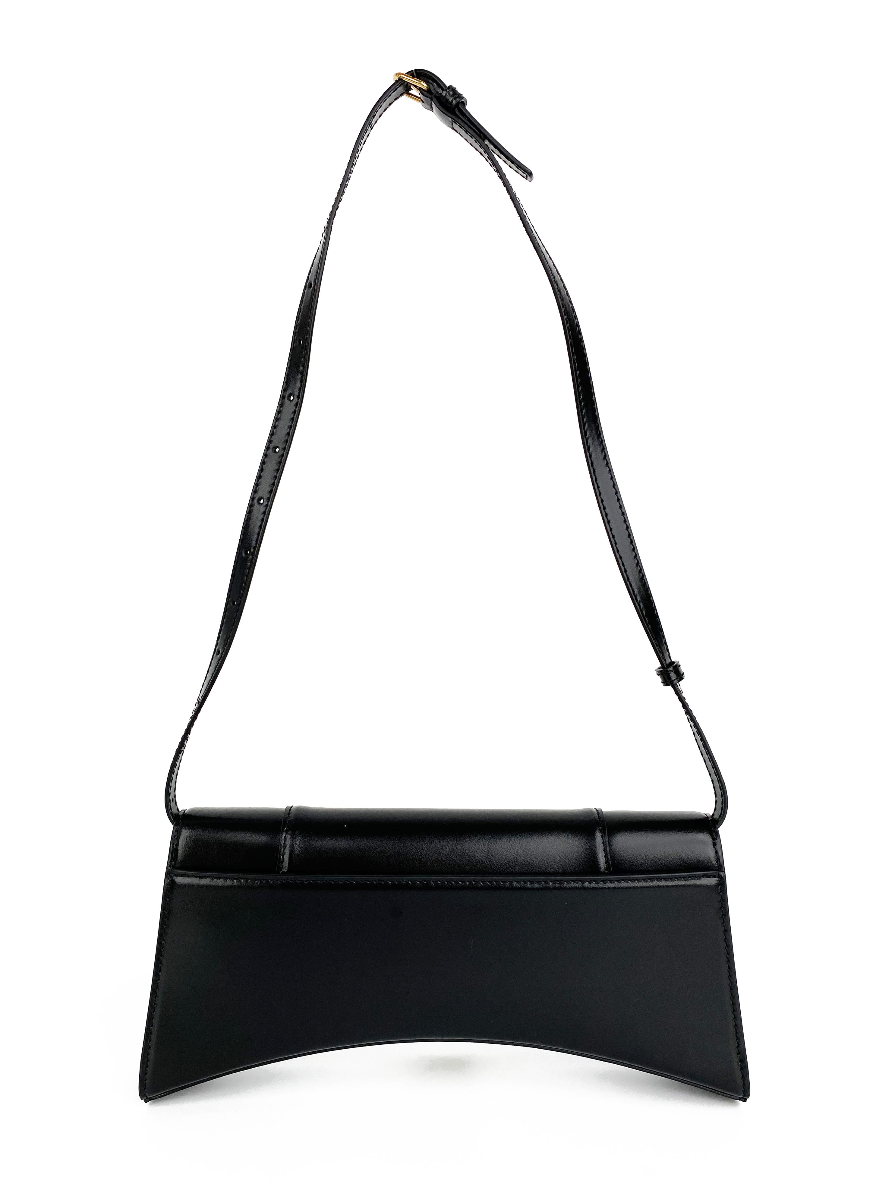 Balenciaga Black Hourglass Baguette Bag - Luxury Designer Handbag for Women | Perfect for Evening Parties, Date Nights & Fashion Events