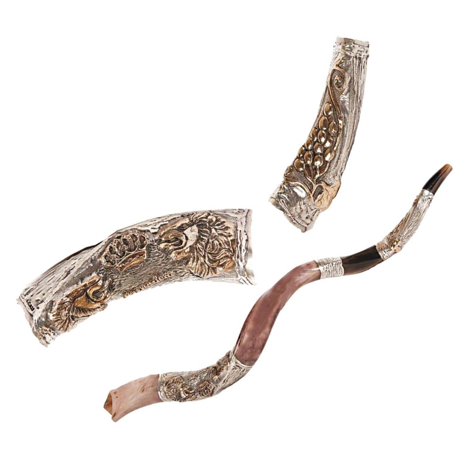 Natural Kosher Yemenite Shofar Kudu Horn - Silver Plated 100-109 cm - Perfect for Jewish Holidays, Religious Ceremonies & Spiritual Gatherings