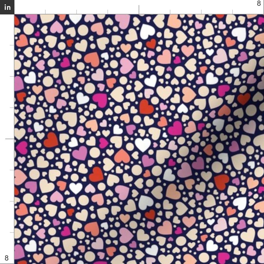 Ditsy Hearts Blue Valentine Love Printed Minky Fabric by The Yard - Perfect for Sewing Baby Blankets, Quilt Backing & Plush Projects | Valentine's Day Decor & DIY Crafts