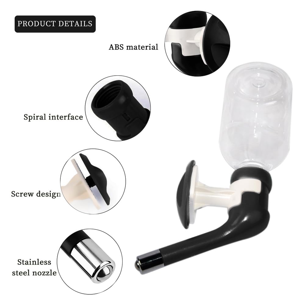 **Andiker No-Drip Dog Water Dispenser - Adjustable Height Pet Water Bottle for Kennel & Cage, Leak-Proof Drinking Water Feeder for Dogs & Small Pets (Black) - Ideal for Travel, Crate Training & Home Use**
