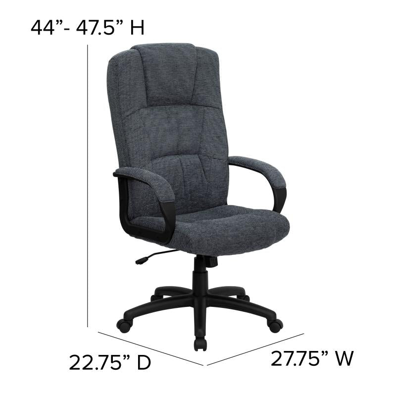 Ergonomic High Back Fabric Executive Swivel Office Chair with Adjustable Arms - Model BT 9022 - Perfect for Home Office, Conference Rooms & Corporate Workspaces