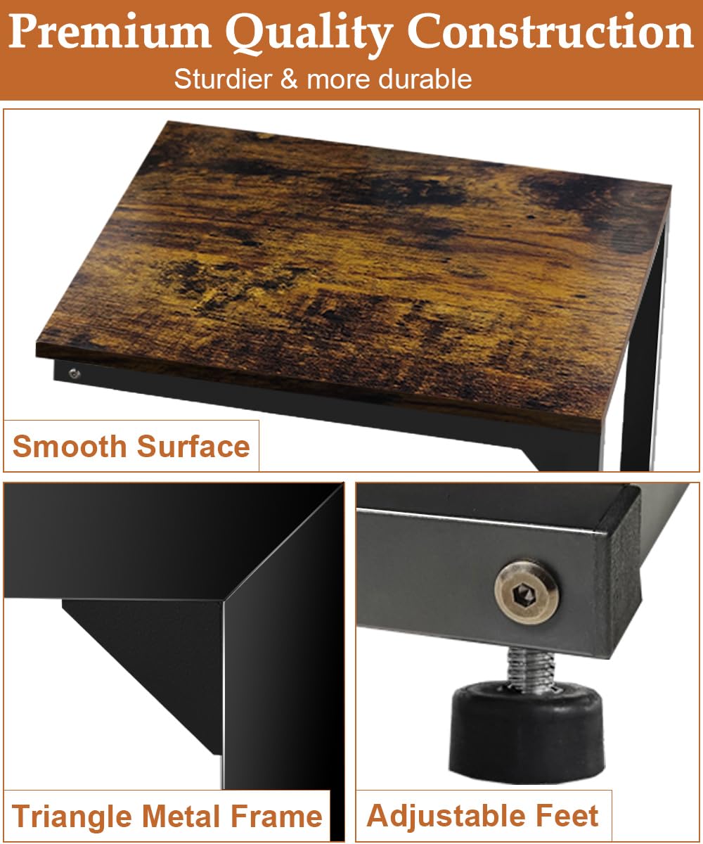 Modern Metal Frame End Table - Small Side Table for Couch, Sofa & Bedside - Black Accent Table for Living Room & Bedroom - Perfect as TV Tray, Nightstand or Coffee Table Companion