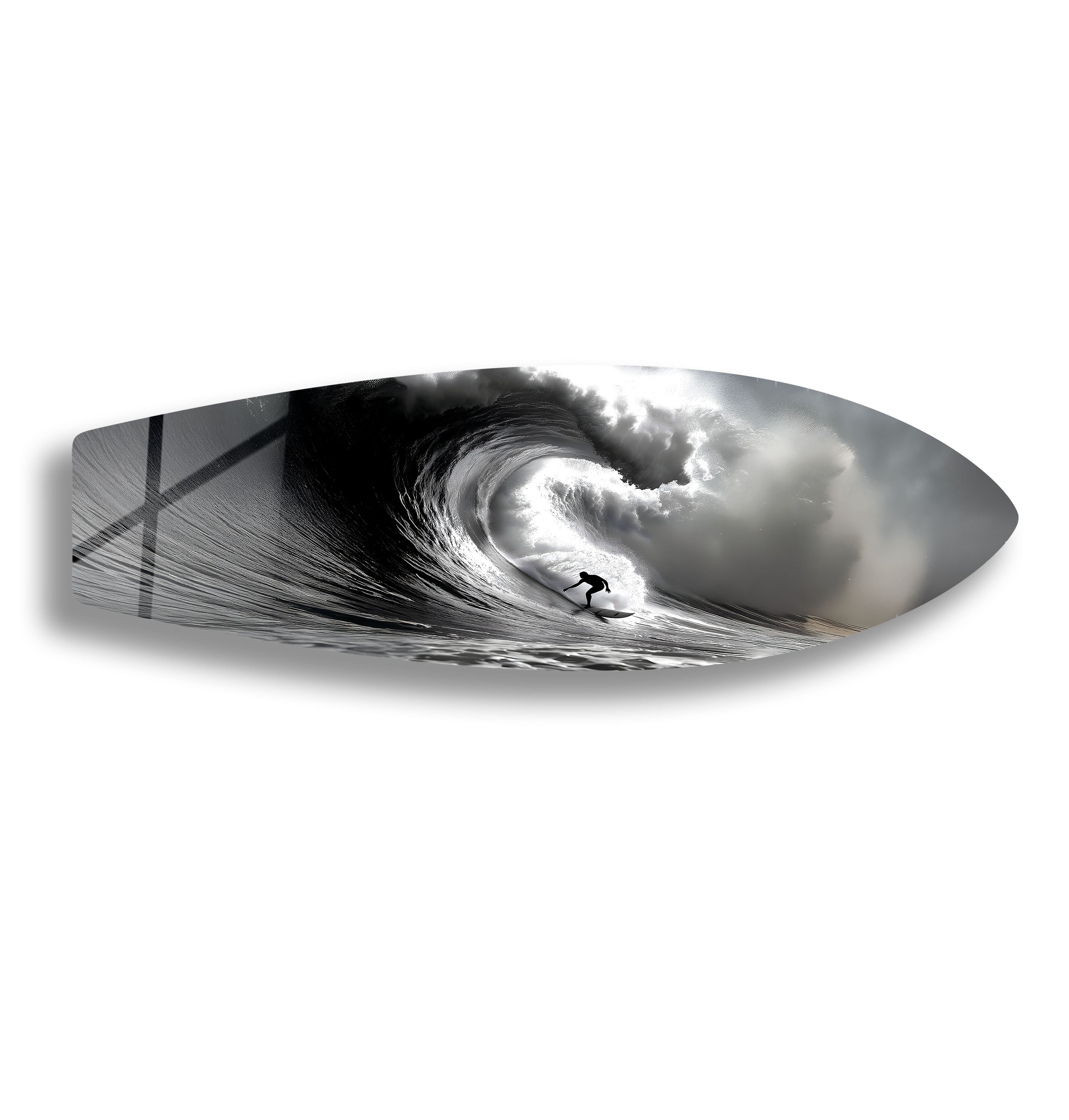 Black and White Surfboard Wall Art - Coastal Decor for Beach House, Surf Shop & Ocean-Themed Rooms - Perfect for Living Room, Bedroom or Office