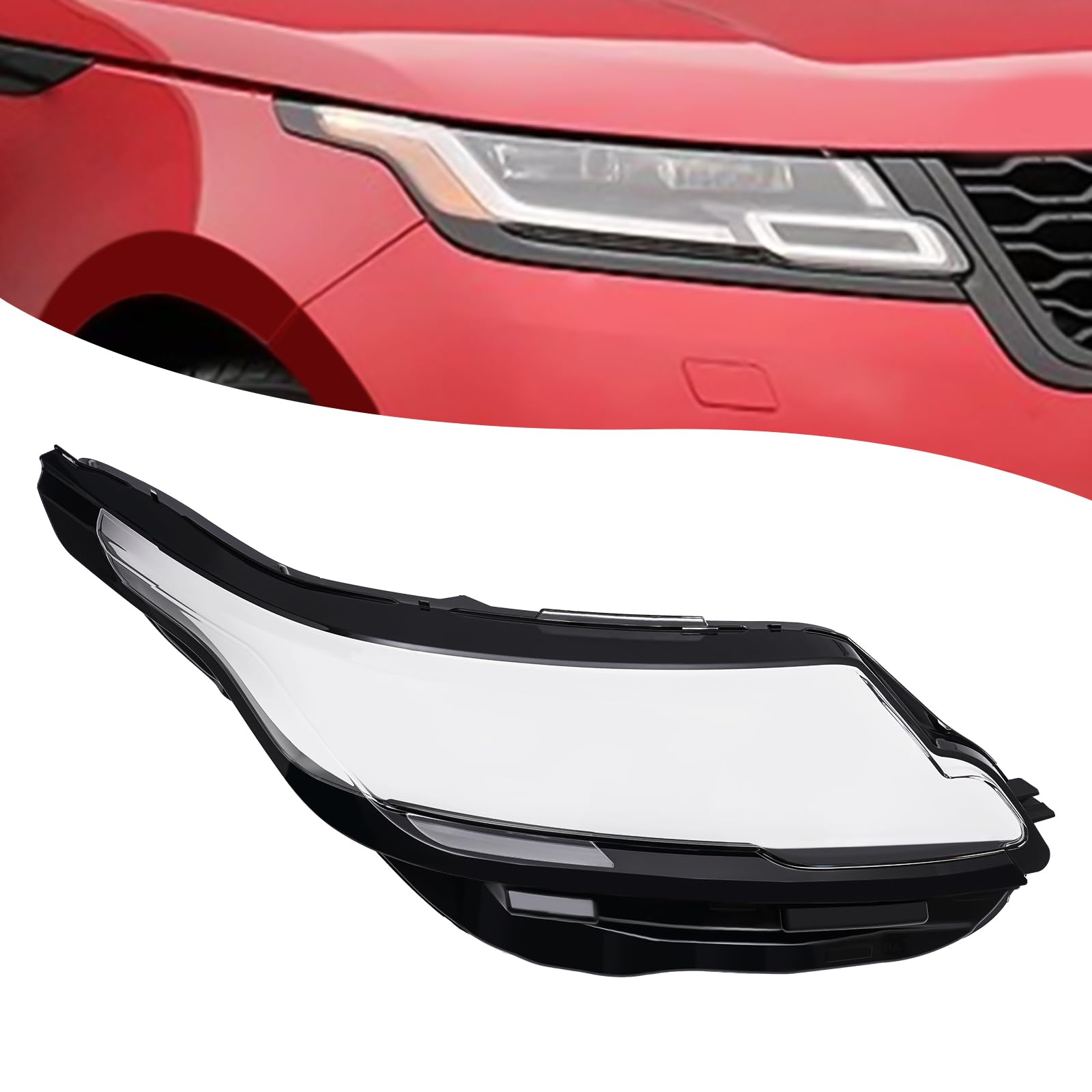 2017-2024 Range Rover Velar Passenger Side (RH) Headlight Lens Cover - Durable Headlamp Protection Guard for Off-Road & Daily Driving