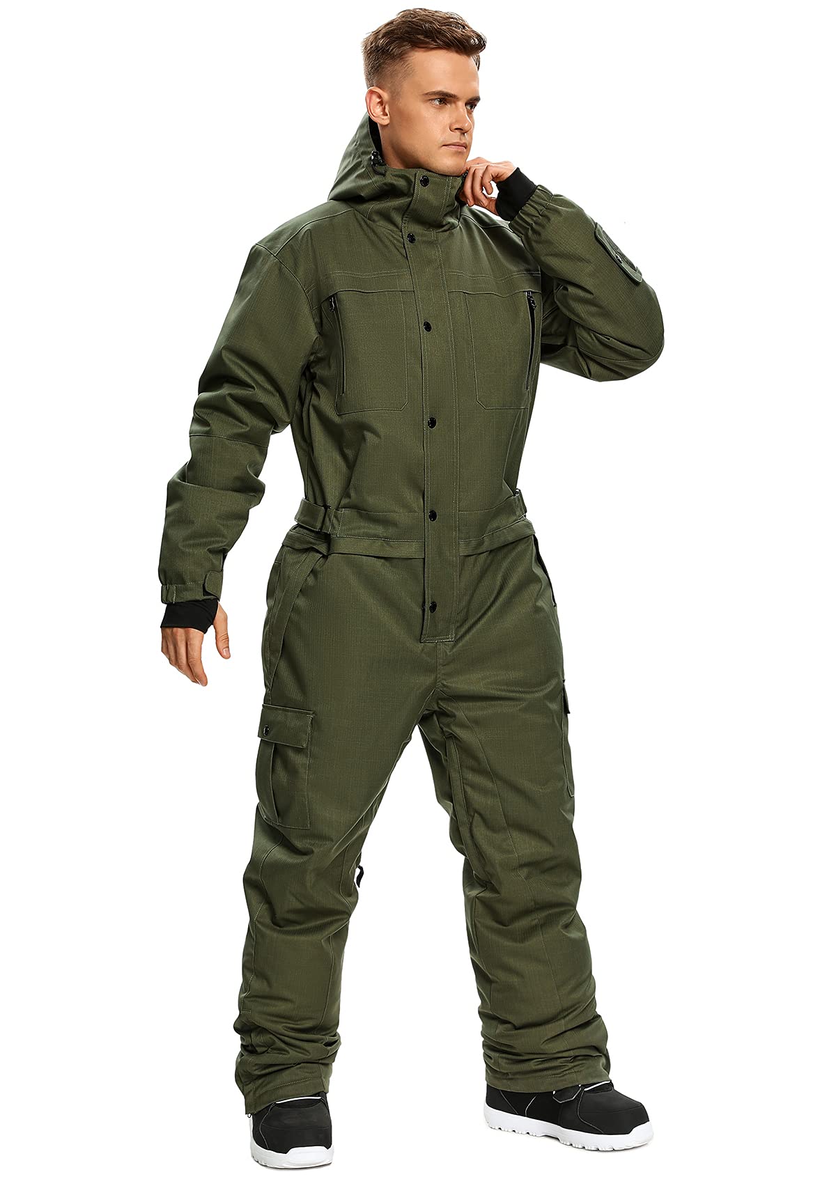 Men's Waterproof Winter Ski Suits - One Piece Snowsuits for Skiing & Outdoor Sports | Warm & Windproof for Snowboarding, Hiking & Cold Weather Activities