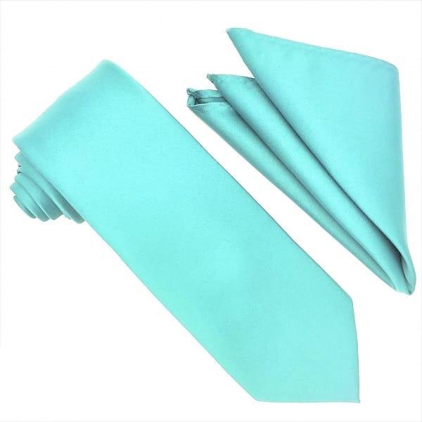 Stylish Turquoise Tie and Pocket Square Set for Men - Perfect for Weddings, Prom & Formal Events