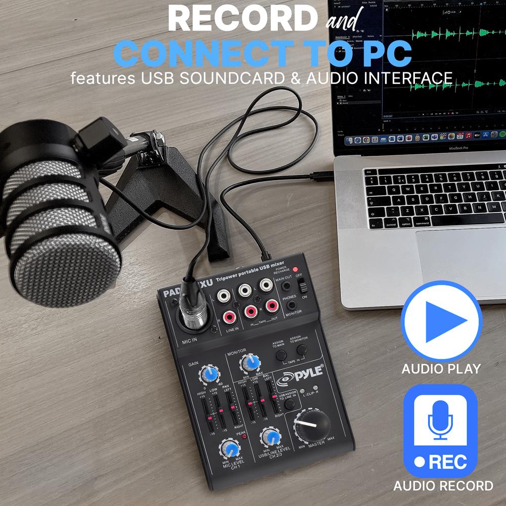 Professional Compact DJ Mixer Pro Audio Interface - Perfect for Home Studios, Live Performances & DJ Sets