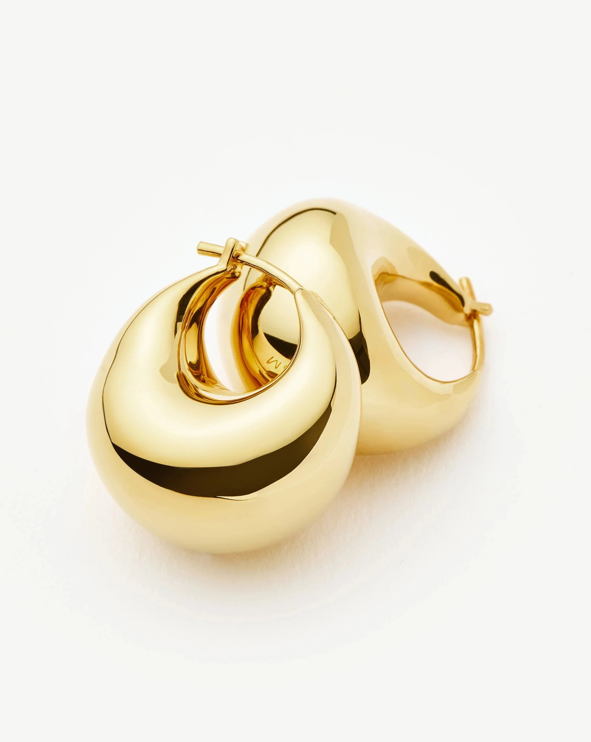 18k Gold Plated Sculptural Chubby Dome Small Hoop Earrings for Women - Elegant Everyday Jewelry for Work, Date Night & Special Occasions