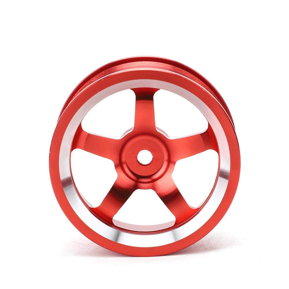 4Pcs Aluminum Alloy Wheel Hub for 1/10 RC Car - Compatible with 94123 Touring Drift Model | Durable Red RC Car Accessories for Racing & Drifting Performance