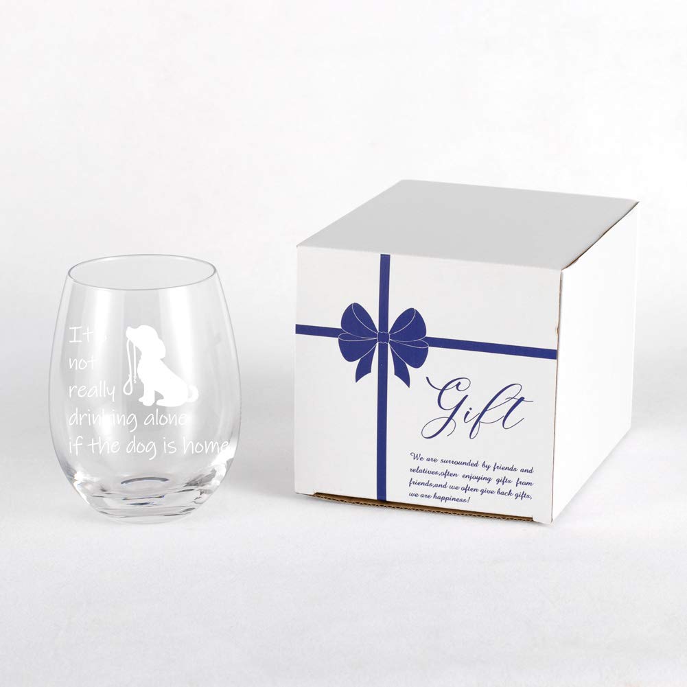 Funny Dog Wine Glasses 17oz Stemless - Perfect Gift for Dog Lovers, Dog Moms & Dads, Vet Techs - Birthday, Christmas, Housewarming - 