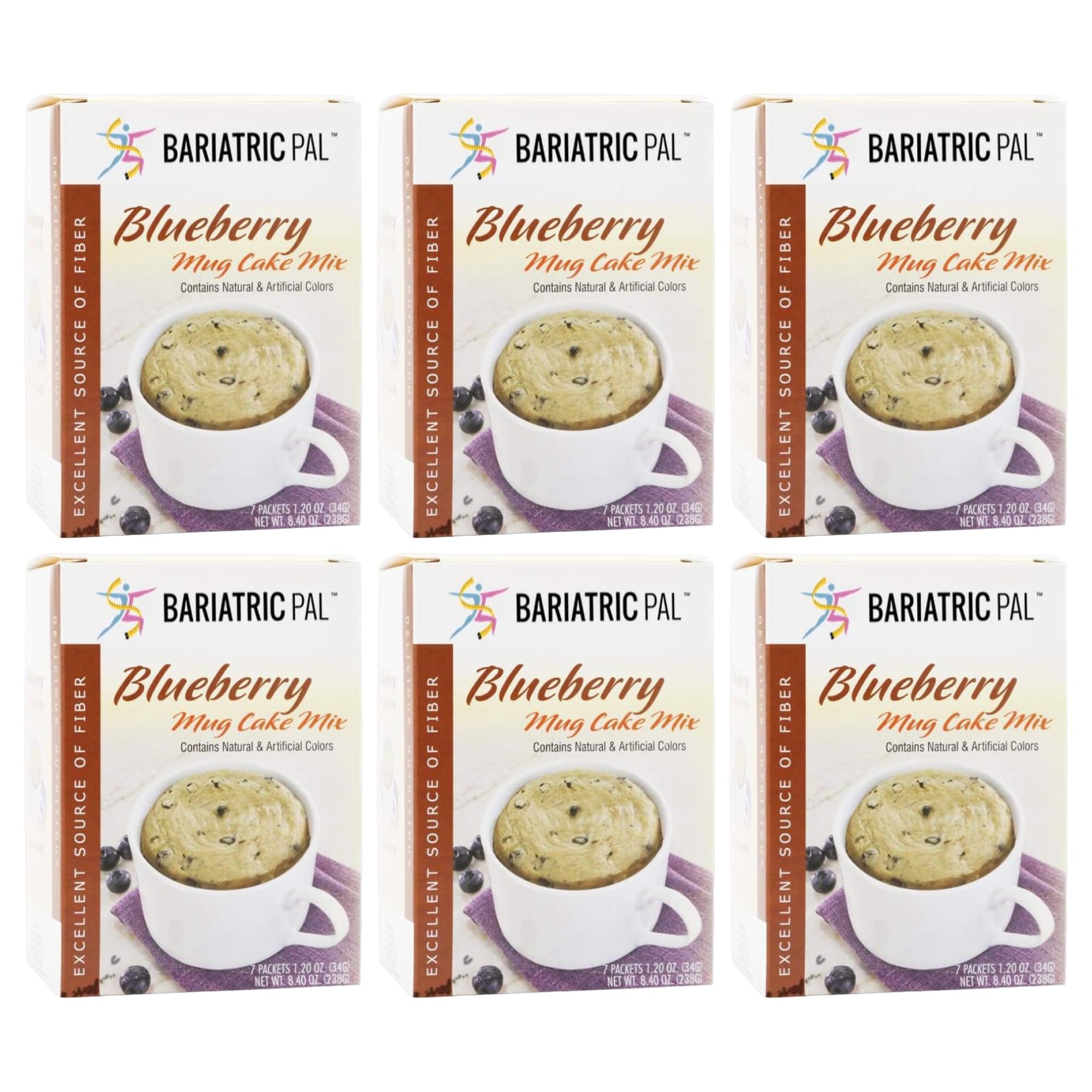 BariatricPal High Protein Mug Cake Mix - Blueberry Flavor, 6-Pack | Keto Friendly, Low Carb Dessert for Weight Loss | Perfect for Quick Snacks, Office Treats & Post-Workout Recovery