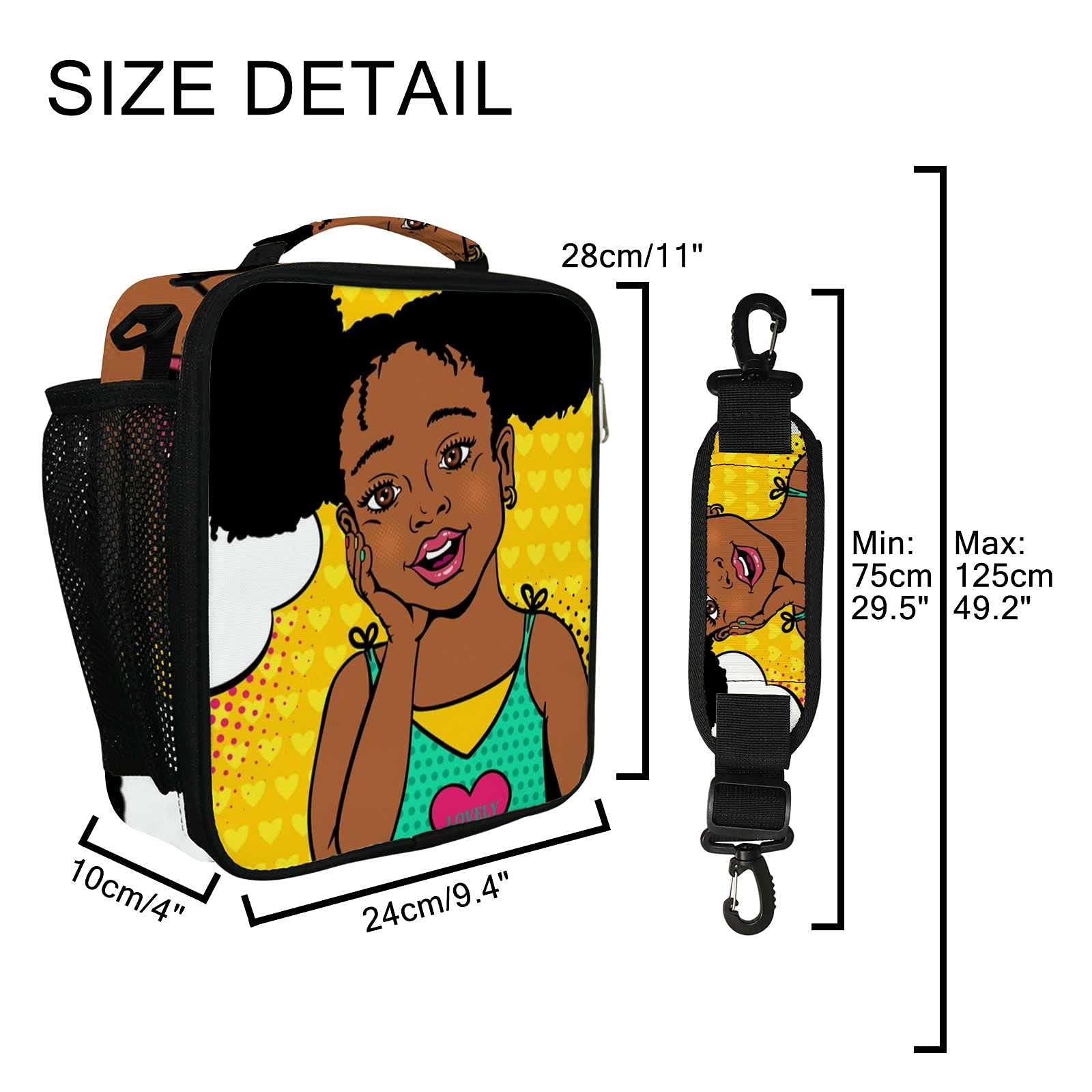 Vantaso Insulated Lunch Bag for Kids & Women - Leakproof Cooler Tote for School, Work, Picnic & Travel - African Print Design for Girls & Teens - Perfect for Daily Meals, Beach Trips and Outdoor Activities