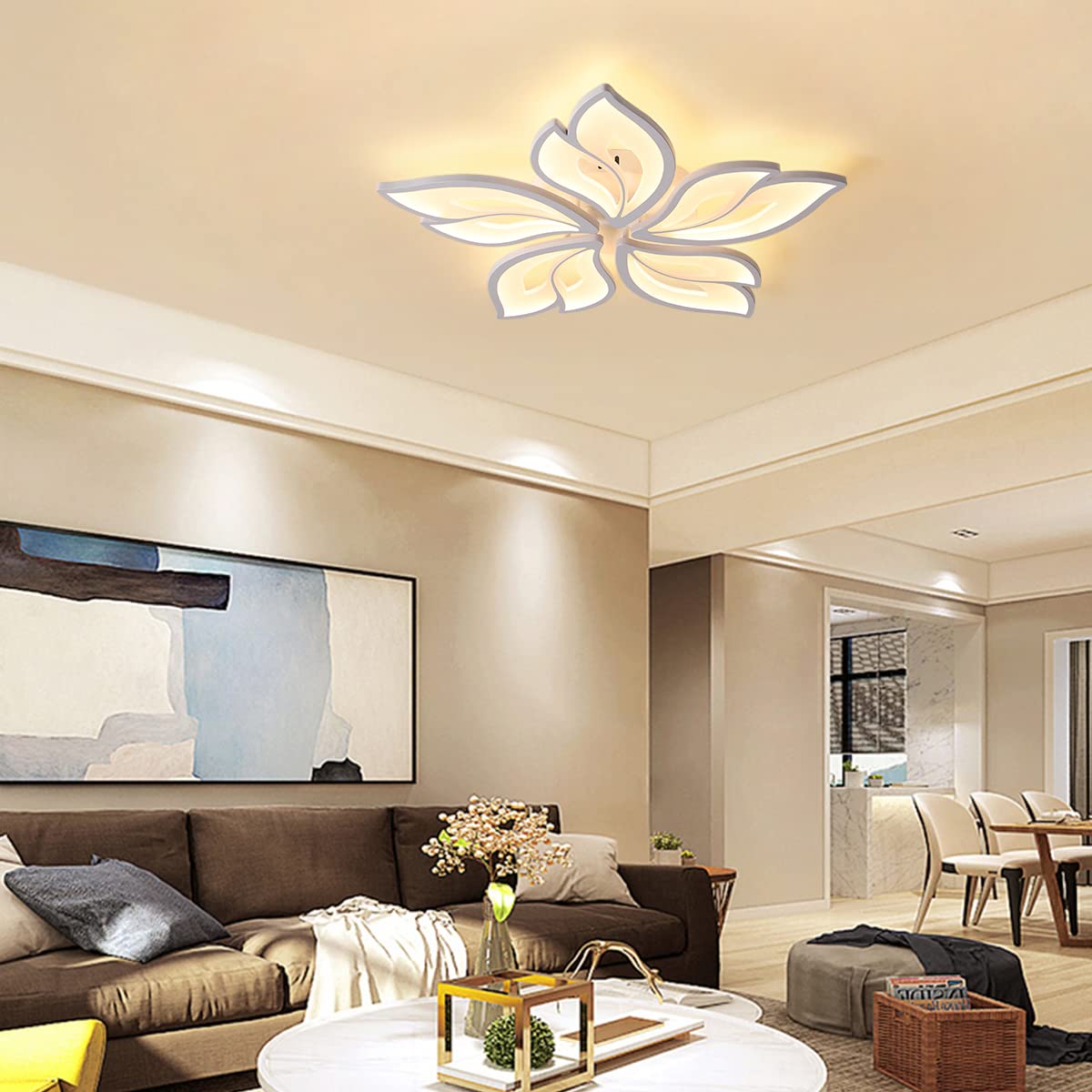 Becailyer 60W Dimmable LED Ceiling Light with Remote Control - 23.6