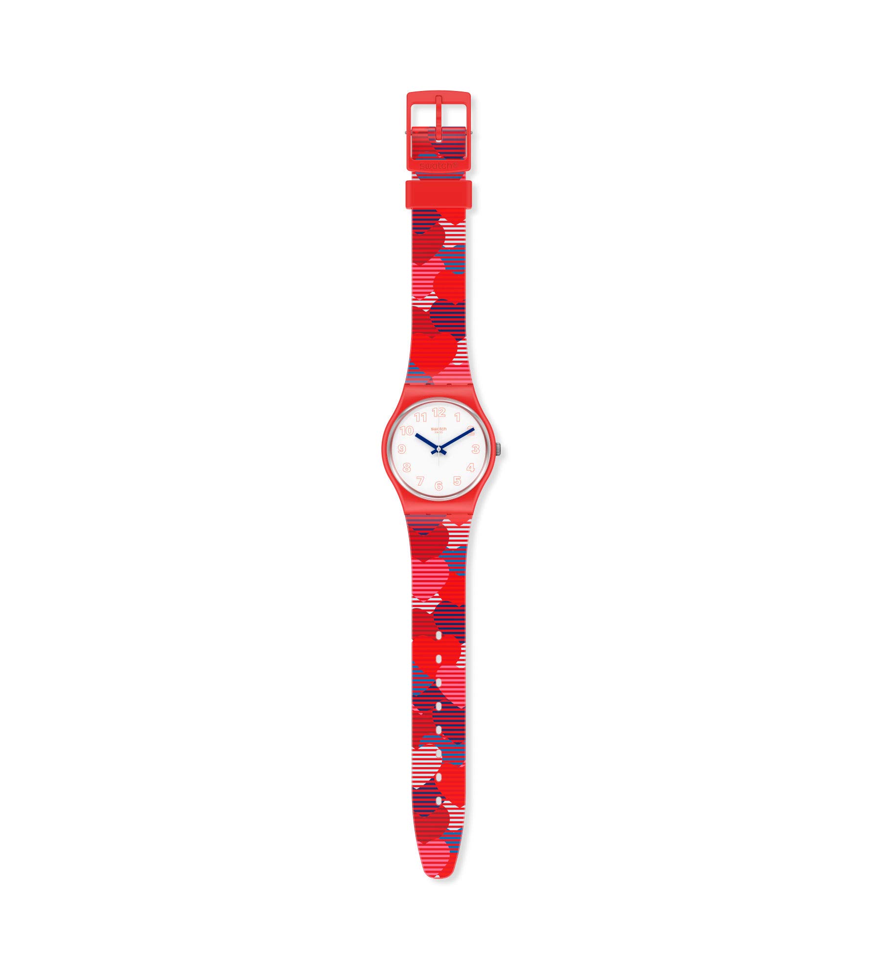 Swatch Women's Red Quartz Watch - Silicone Strap for Casual & Sports