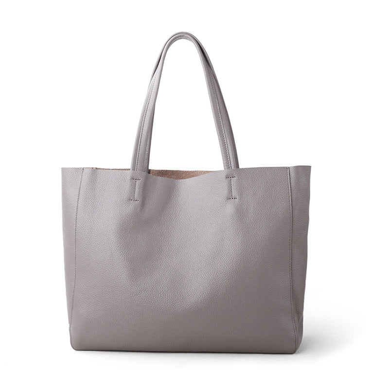 Premium Genuine Leather Tote Bag - Large Capacity Cowhide Shoulder Bag for Women, Soft & Durable - Perfect for Work, Travel & Everyday Use