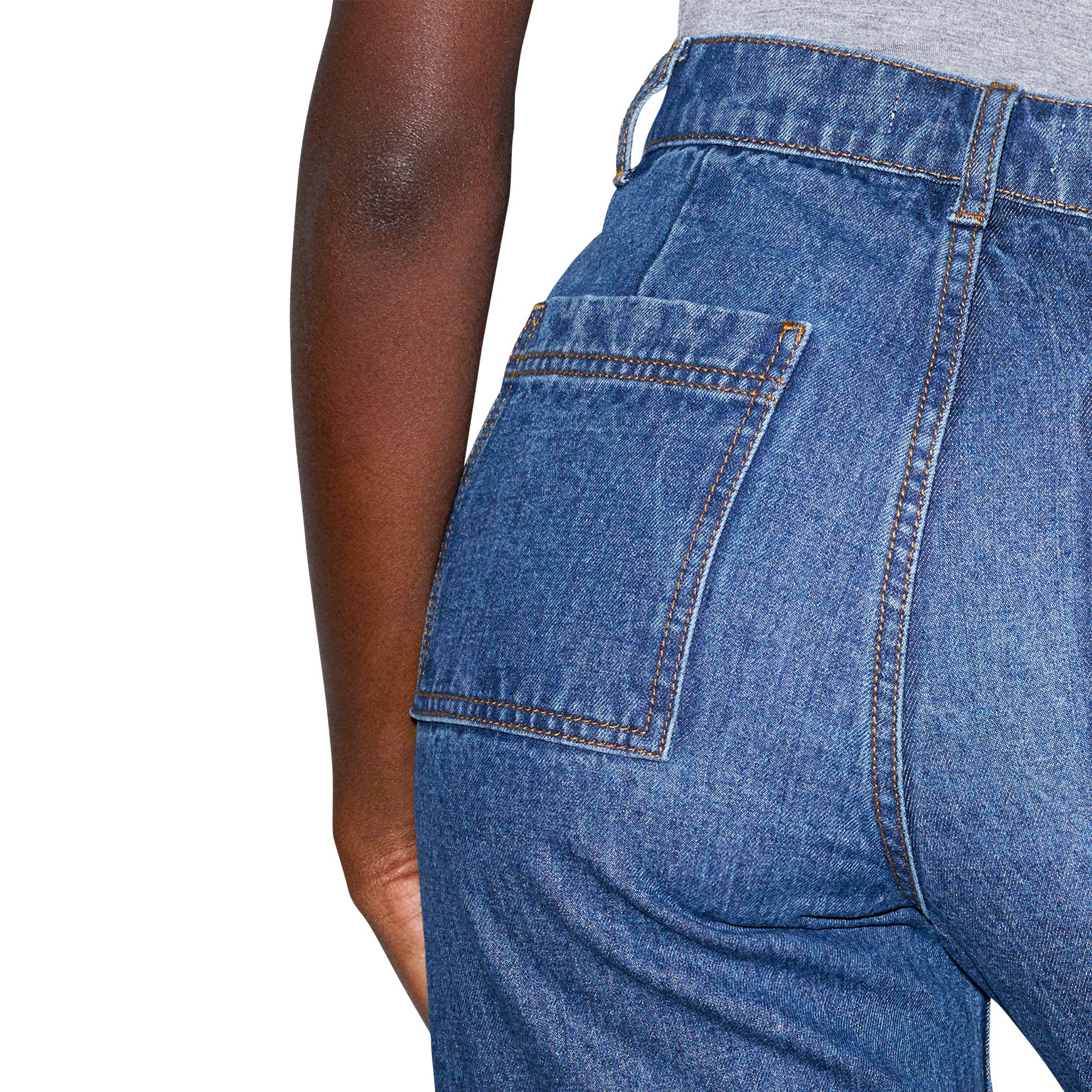 American Apparel Women's High Waisted Wide Leg Cropped Jeans - Comfortable Stretch Denim Pants for Casual Wear & Street Style Outfits